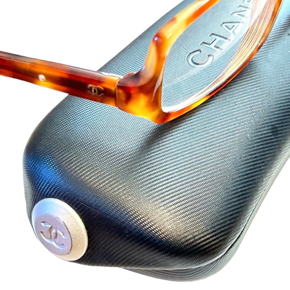 Authentic Chanel Glasses 3117 Brown w Pearl CC Eyeglasses w Case - Picture 6 of 12